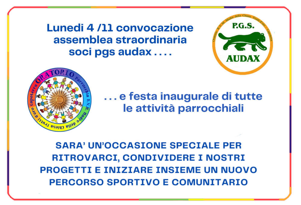 Inaugurazione attività parrocchiali
